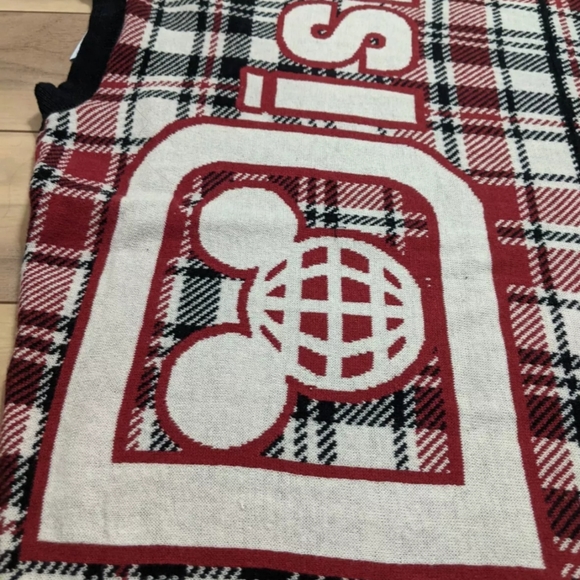 NWT! Disney World Holiday Plaid Mickey Spirit Jersey Sweater Red Black Size L - Picture 12 of 14
